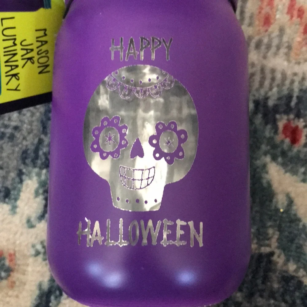 Happy Halloween Mason Jar Luminary Set of 2
